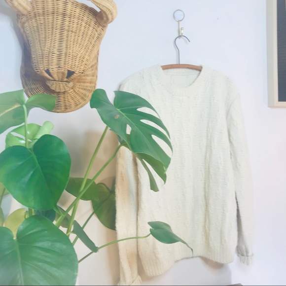 vtg fisherman knit oversized boyfriend sweater - Picture 6 of 8